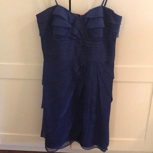 Royal blue chiffon layered cocktail dress